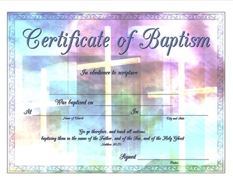 Baptism Certificate PDF Printable