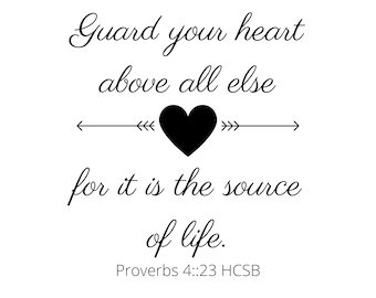 Guard Your Heart SVG file, Cricut cutting file, Christian, Verse, Religious, Inspirational, Bible