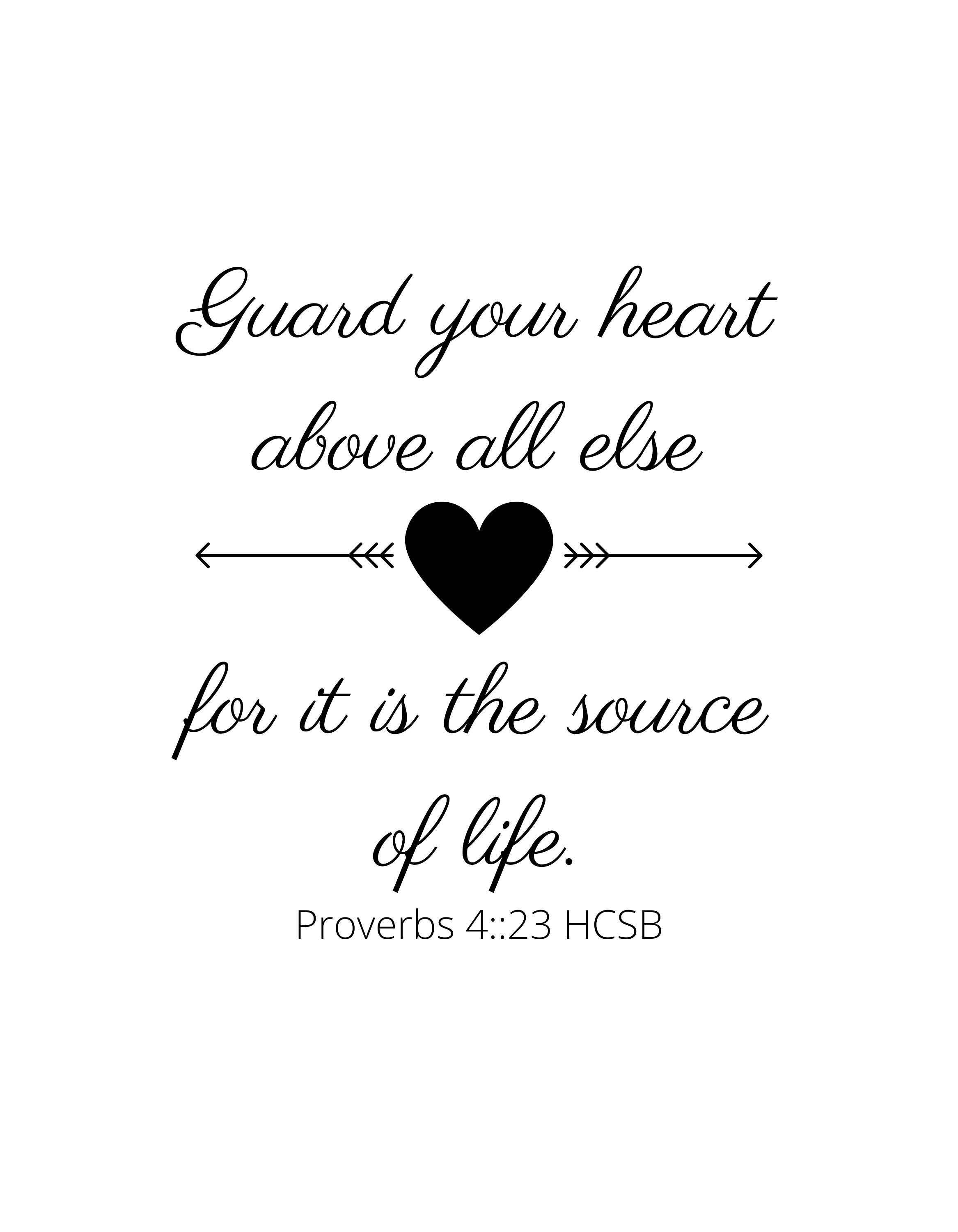 Guard Your Heart SVG File, Cricut Cutting File, Christian, Verse