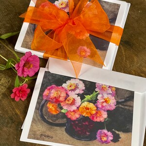 6 PK Zinnia Notecards
