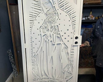 Virgin Mary screen door standard 36 x 80” door
