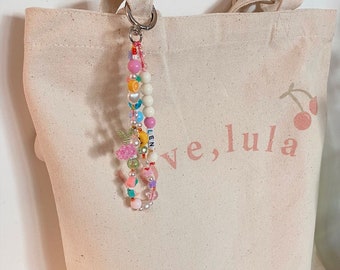 Fruity Tooty bag charm, Key Chain, y2k Key Chain, Crystal, Personalized Key Chain, Cherry Charm