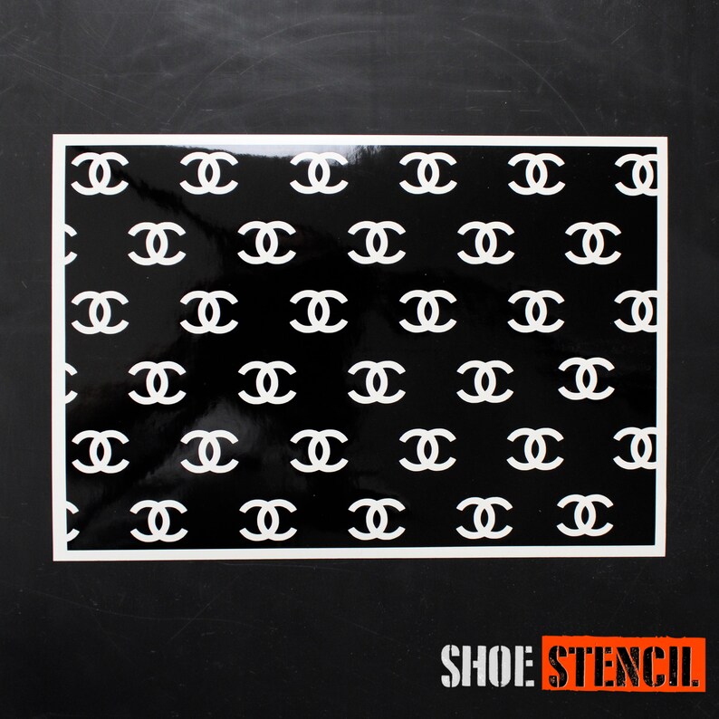 vinyl coco chanel stencil for shoes sneakers etsy