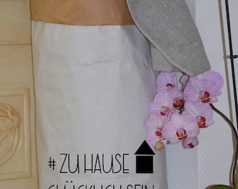 Papiersack - Paperbag "#zuhause glücklich sein" - zur Aufbewahrung von allem was gerade keinen Platz hat und als Eyecatchter