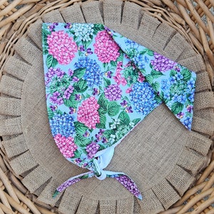 Floral bandana - kerchief, headcovering, fully lined,Multicolor, garden cottagecore