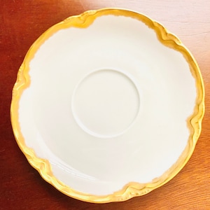 Hutschenreuther Gold Encrusted and White Porcelain Saucer Plate
