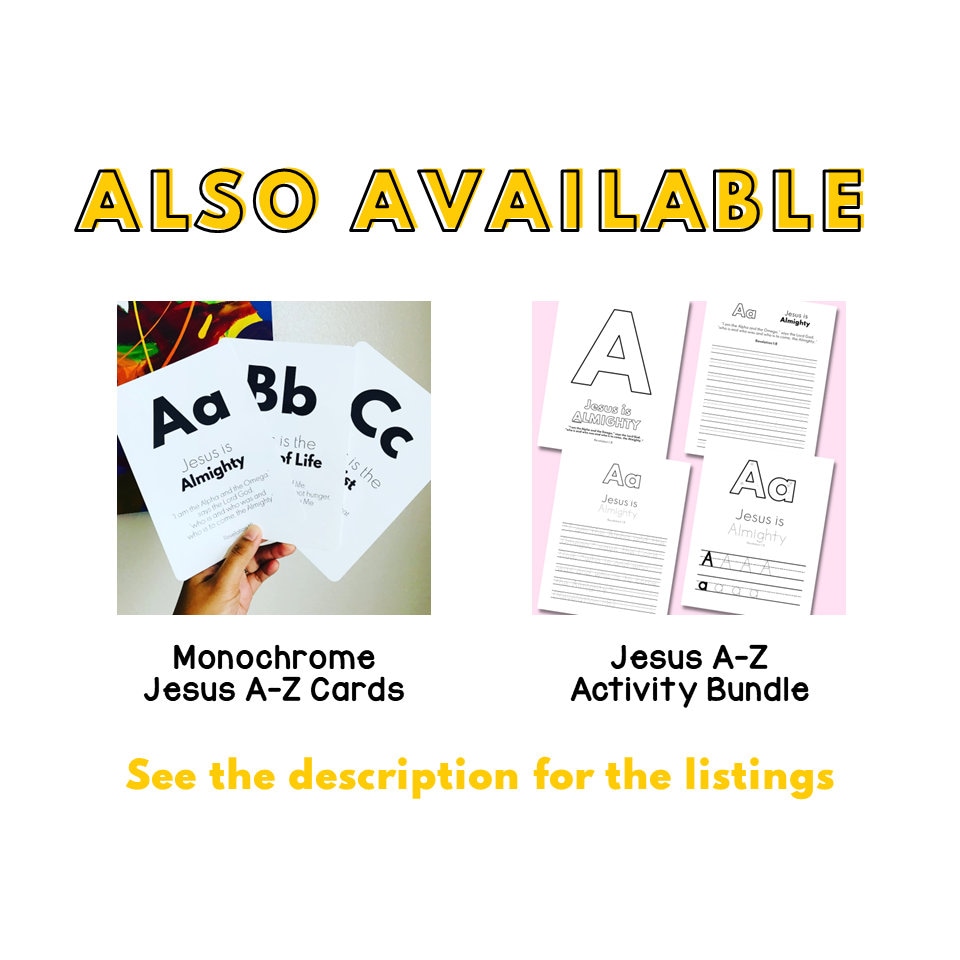 Jesus ABC Scripture Cards PRINTABLE / Alphabet Names of Jesus | Etsy UK