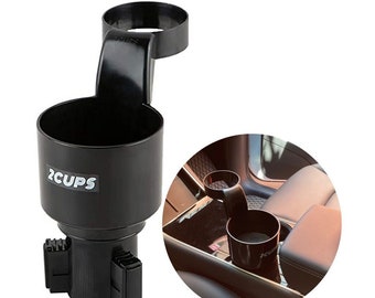 2CUPS New Car Cup Holder Expander and Attachable Tray Set [Single/Oval/Rectangle]