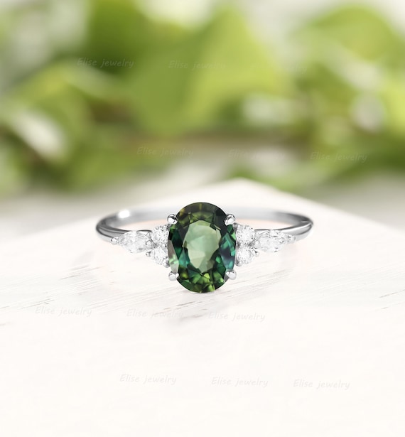 Anillo zafiro verde new arrivals