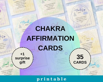 7 Chakra Ritual Affirmation Cards - Chakra Meditations - Printable Daily Routine Cartons -  Reference for Manifest / Spell Practice Active