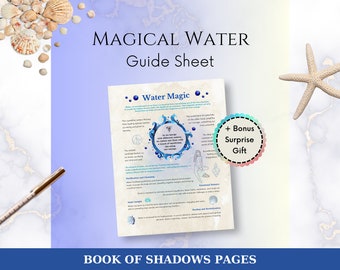 Water Magic Grimoire Pages - Wiccan Printable Book of Shadows - Water Reference for Manifest / Spell Practice - Sea Witch Printable Sheet