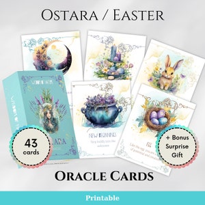 Cartas del Oráculo de Ostara/Pascua - Notas del Sabbat para imprimir - Páginas del Libro de las Sombras de Wiccan - Eostre Alban Eilir - Meditación del equinoccio de primavera