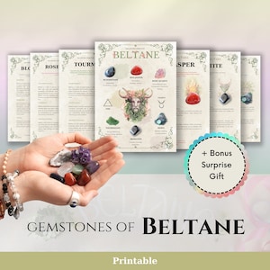 Pierres précieuses de Beltane - Informations sur le cristal - Notes de sabbat imprimables - Livre des ombres wicca - Saisons de la sorcière - Célébrations de mai du mât de mai