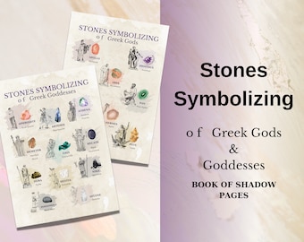 Greek Mythology Gemstones Printable Pages: Book of Shadows (Digital Download)