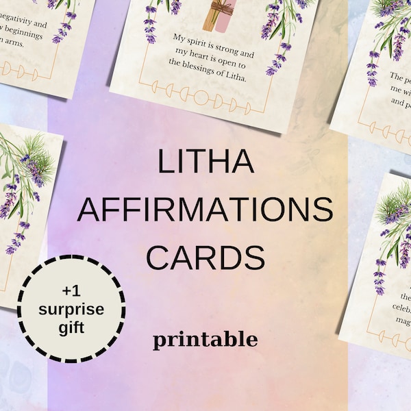 Litha Ritual Affirmations - Printable Sabbat Notes - Book of Shadows Pages - Wiccan Decor - Summer Solstice Altars - Wiccan 101 Baby Witch