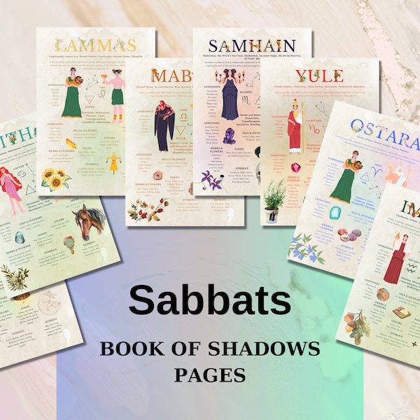 Sabbats Guide Sheets Bundle - Printable Book of Shadows Sabbat Page - Witch  Wheel of the Year PDF - Wiccan Pagan Grimoire - witchraft