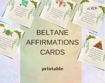 Afirmaciones rituales de Beltane - Notas de Sabbat imprimibles - Páginas del Libro de las Sombras - Decoración Wiccan - Altares del Primero de Mayo - Wiccan 101 para Baby Witch