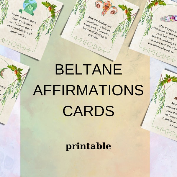 Beltane Ritual Affirmations - Printable Sabbat Notes - Book of Shadows Pages - Wiccan Decor - May Day Altars - Wiccan 101 for Baby Witch