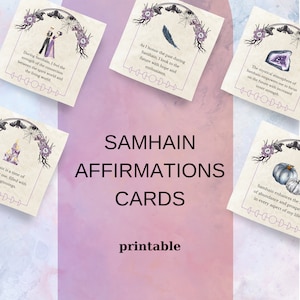 Samhain Affirmation Cards: Printable Wiccan Sabbat Notes (Digital Download)