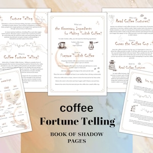 Páginas del Libro de las Sombras para la Adivinación del Café Turco - Grimorio Básico de Brujería Imprimible - Lectura Psíquica del Café, Lectura de la Taza de Café,