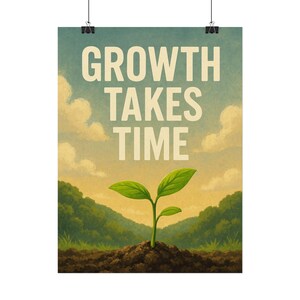 Lámina artística inspiradora para el crecimiento/decoración de pared motivacional, póster de naturaleza, regalo para amantes de las plantas, arte de pared para el hogar y la oficina, cita inspiradora