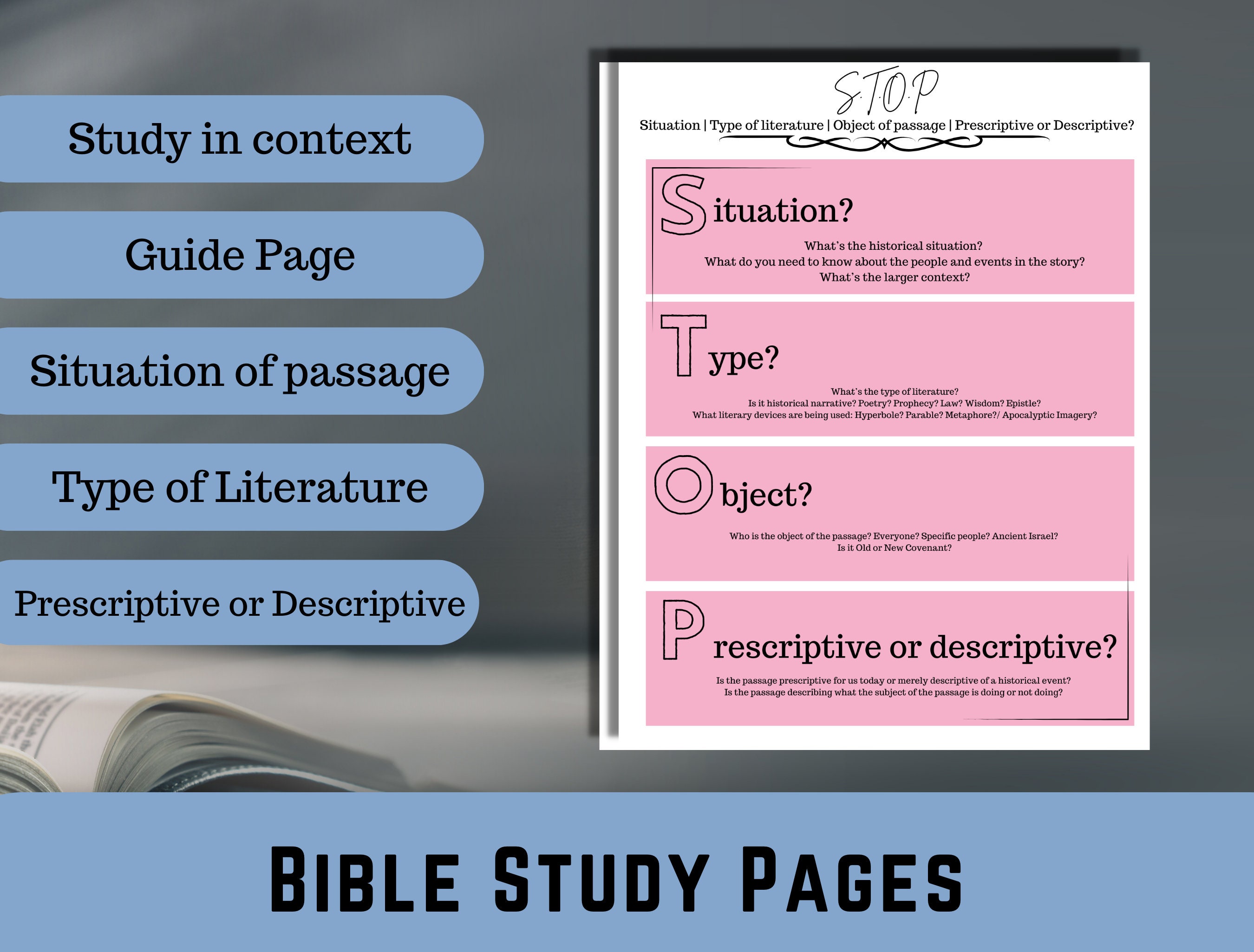 S.T.O.P Bible Study Printable Christian Pages Christian Bible Study