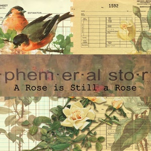 A Rose is Still a Rose digital kit junk journal scrapbook digi kit printable download ephemeral story