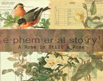 A Rose is Still a Rose Digitales Kit Junk Journal Scrapbook Digi Kit druckbar download ephemeral Story