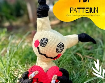 Valentine Mimikyu Crochet Pattern: Amigurumi Plush (PDF Digital Pattern)