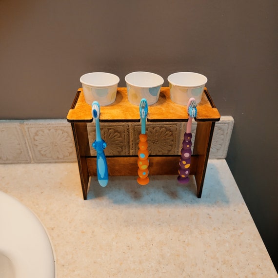 Toothbrush and Cup Holder Laser cut vector file for 1/4 Etsy