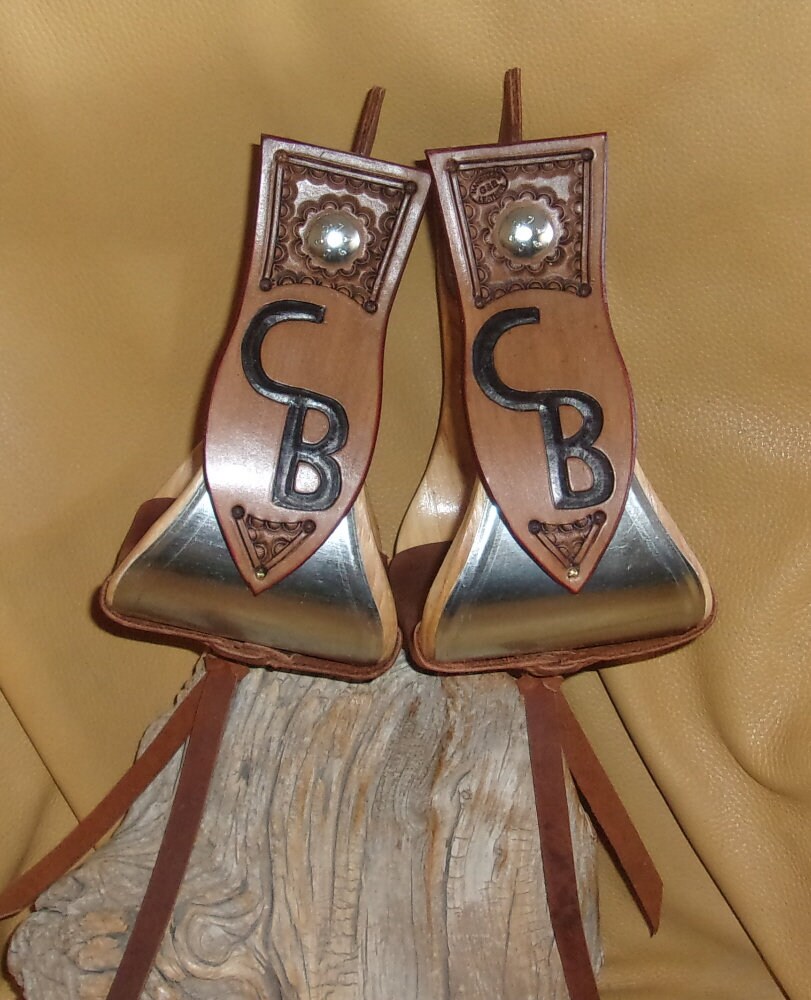 New Wide Metal Bound Bell Stirrups 5" Step For Wade Trail Western