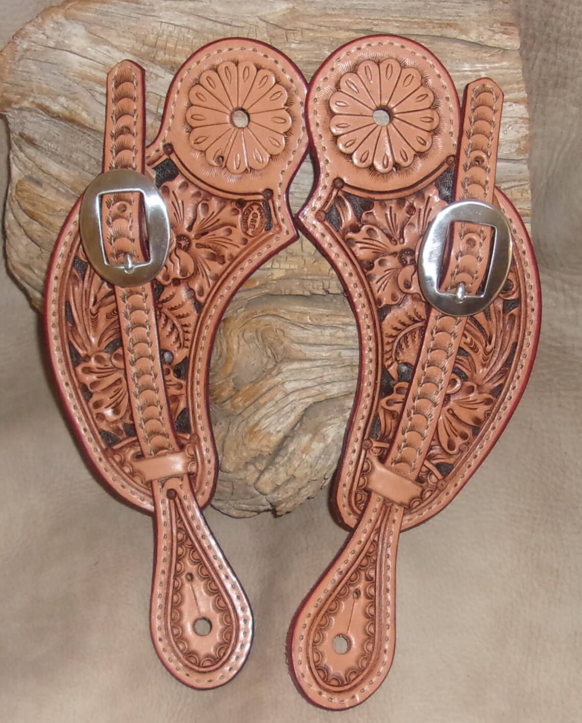 Custom Hand Carved Floral Buckaroo Spur Straps Men's or Etsy