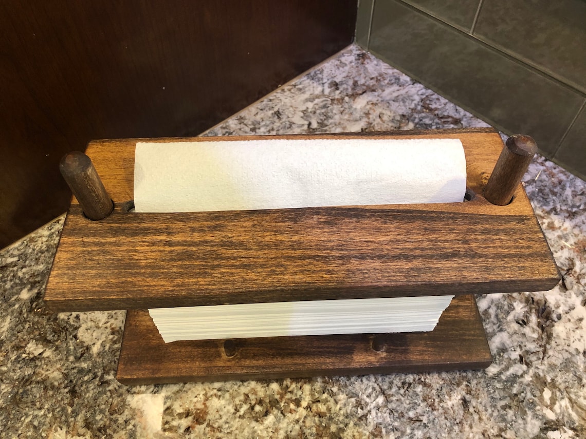 Rustic Paper Towel Dispenser Farmhouse Paper Towel Holder Etsy