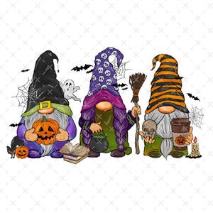 Transfert DTF Halloween Gnomes : prêt à l&#39;emploi