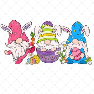 Transfert DTF Easter Gnomes : prêt à l&#39;emploi pour filmer directement