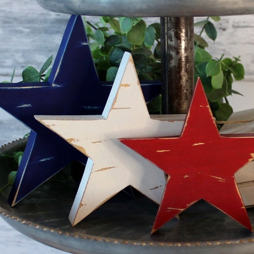4th of July Decor Glitter Stars Patriotic Decor Summer Etsy