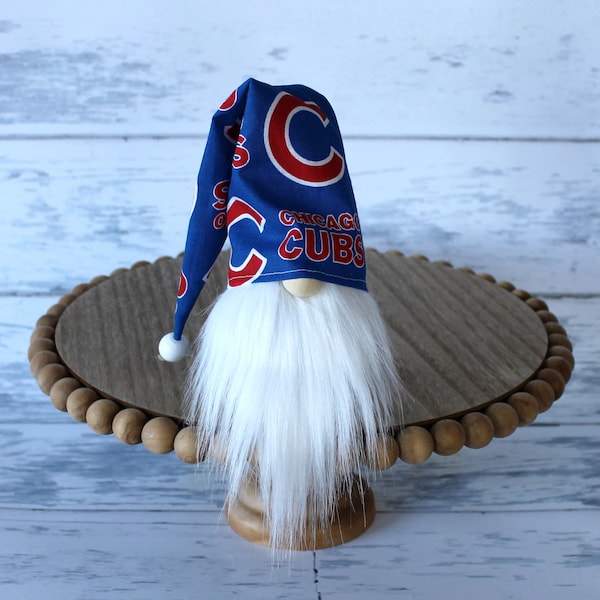 Chicago Cubs Gnome - Tiered Tray Cubbies Gnome baseball gnome boy's room man cave sports decor wall shelf coffee table decor