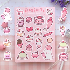 Desserts Sticker Sheet | Cute for Planners Bullet Journal Notebook or Scrapbook