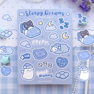 Sleepy Dreams Sticker Sheet | Cute for Planners Bullet Journal Notebook or Scrapbook