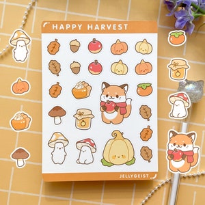 Happy Harvest Planner Sticker Sheet | Cute for Planners Bullet Journal Notebook or Scrapbook