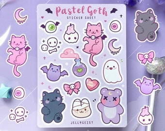 Pastel Goth stickervel | Leuk voor Planners Bullet Journal Notebook of Scrapbook