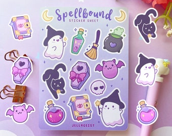 Spellbound Sticker Sheet | Cute for Planners Bullet Journal Notebook or Scrapbook | Halloween / Pastel Goth