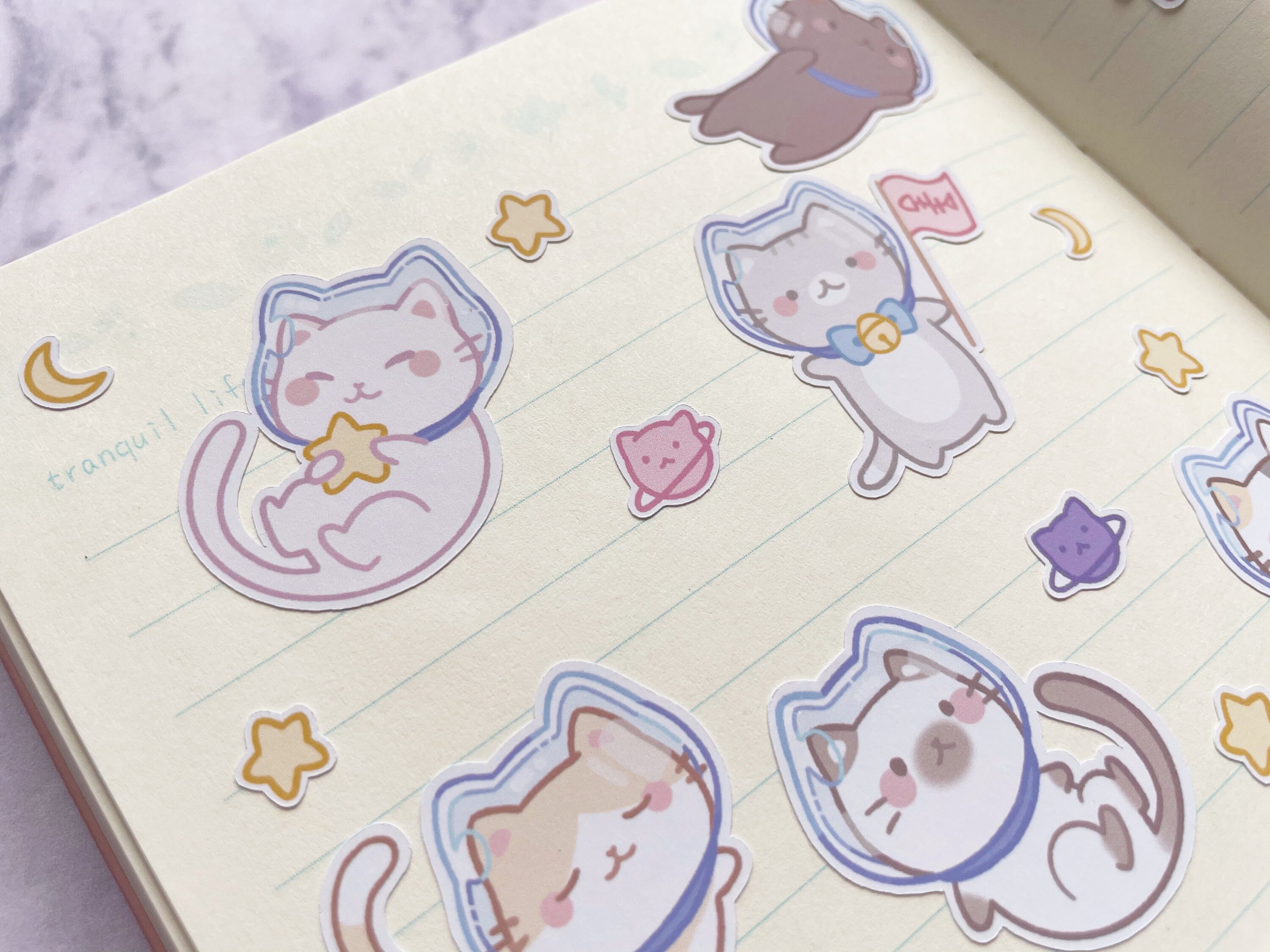 Embellishments Stickers Scrapbooking Little Cat Bullet Journal Sticker