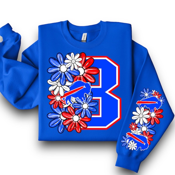 Floral Buffalo Football Crewneck | Unisex Sweatshirt