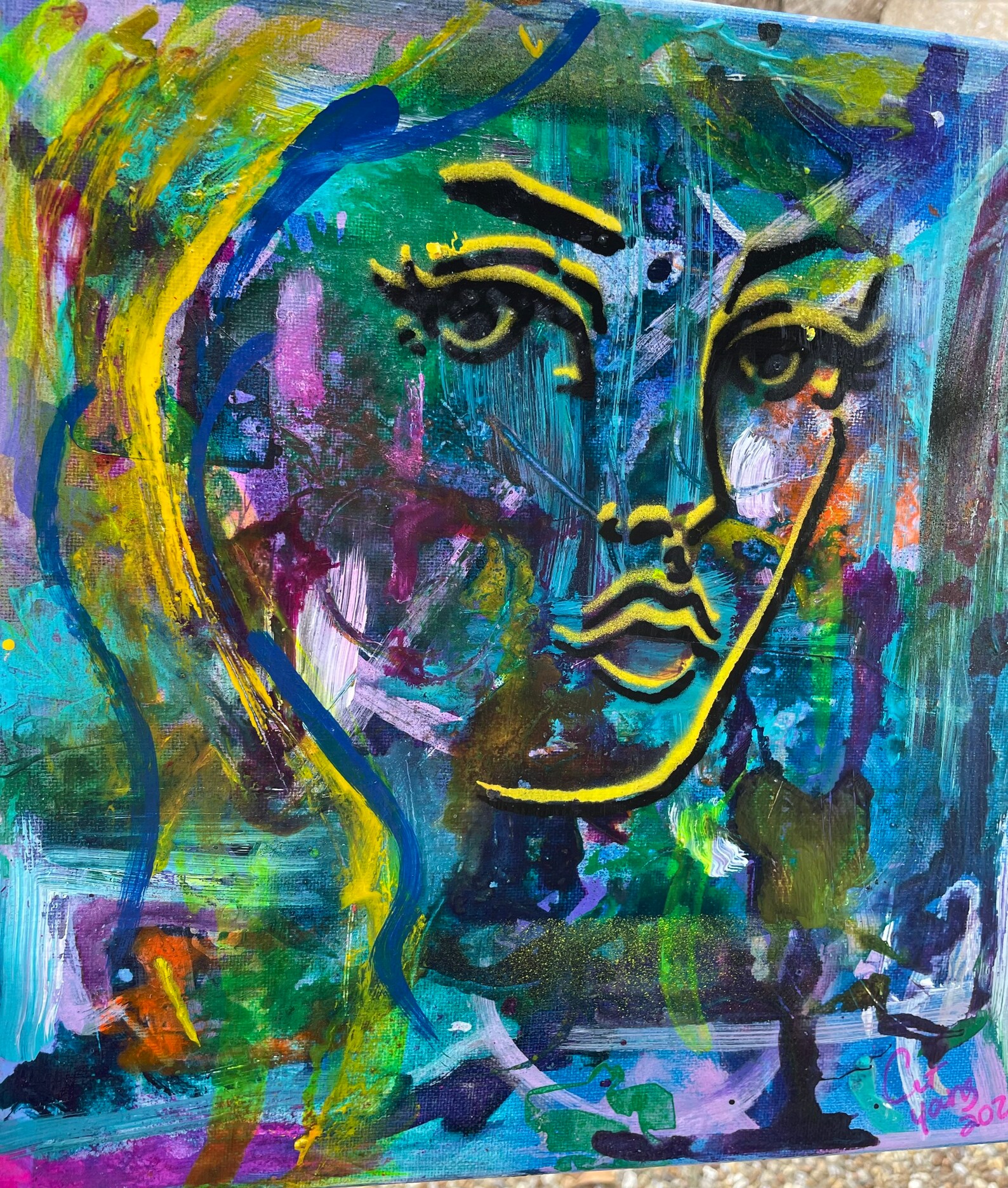 Woman abstract original painting Etsy