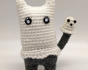 Spökkattunge (med liten svansspöke) Amigurumi-mönster