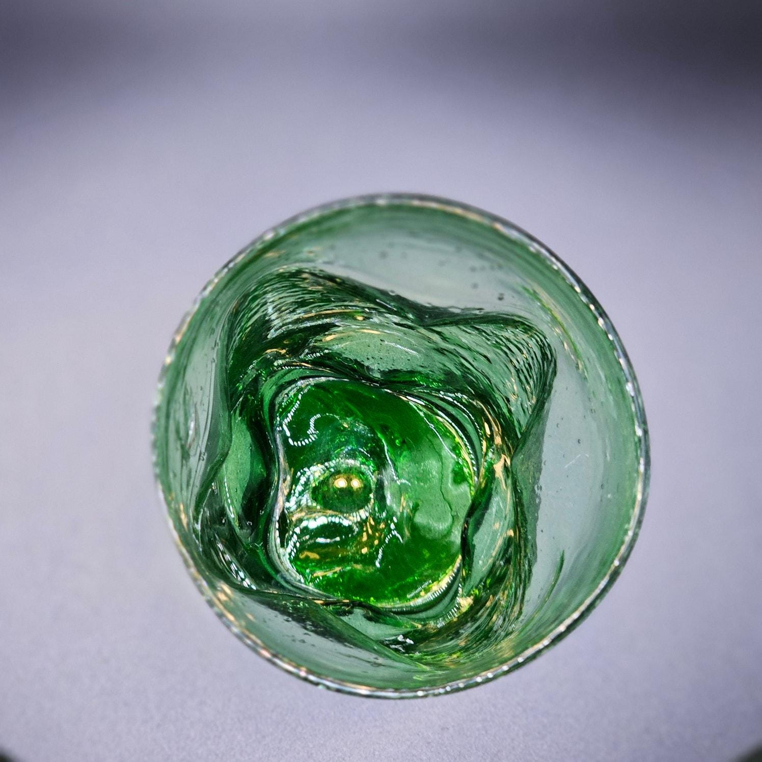 Blenko Type Dimple Glass Tumbler Vase or Drinking Glass - Green - Etsy