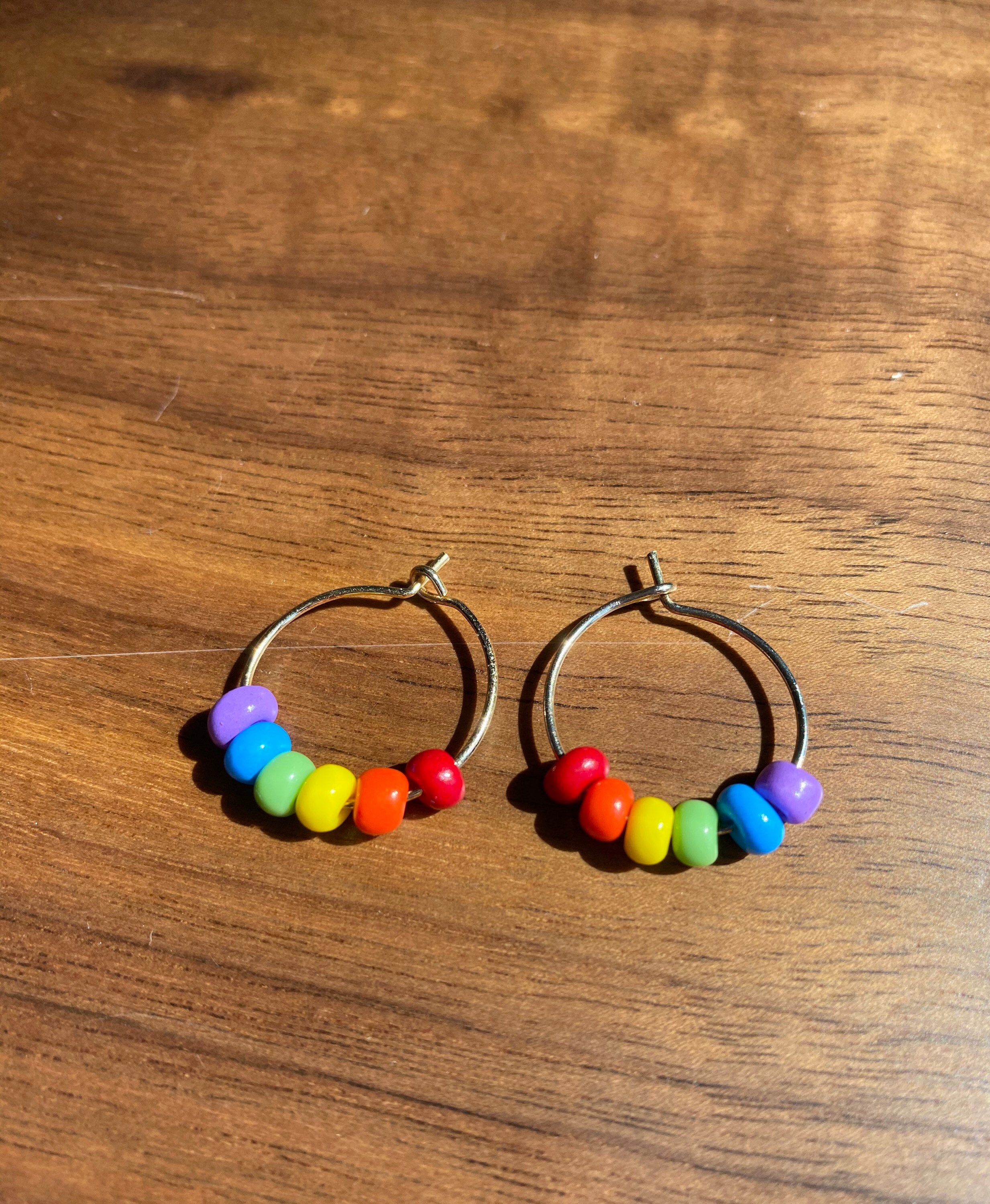 beaded pride earrings