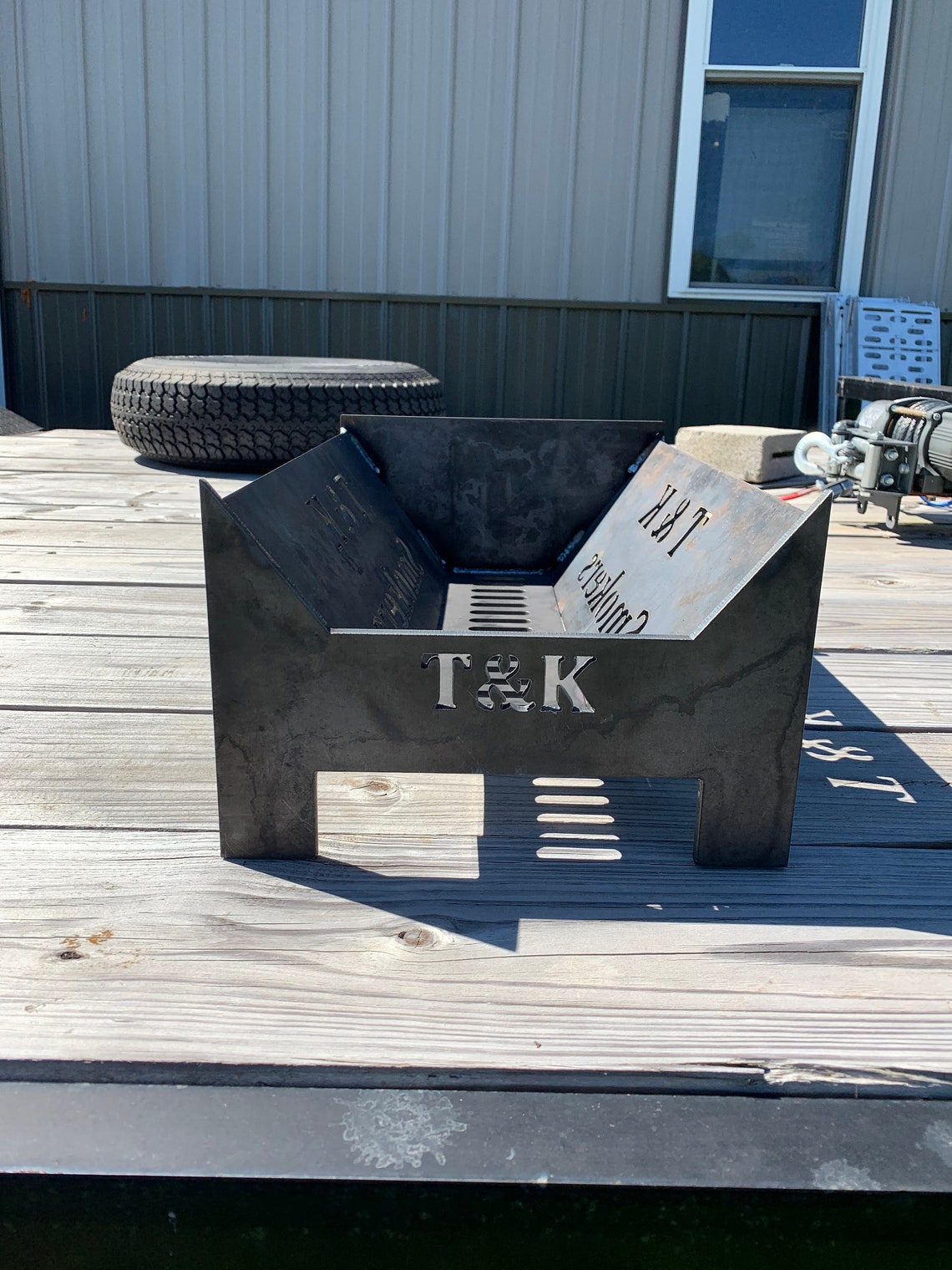 T&K Smokers Fire basket designed for offset smokers Etsy