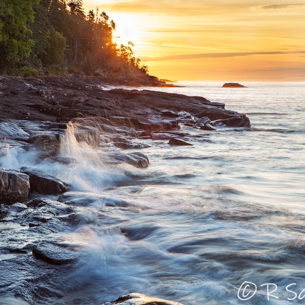 Image 1330, Lake Superior, Sunrise, Northern MN, Photography, Wall Art